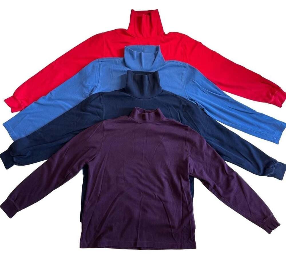 Lands' End Long Sleeve Cotton Turtleneck Bundle - Lot of 4